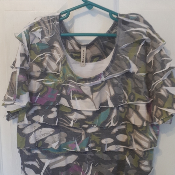 LADIES LAYERED CUBISM DRESS - Picture 2 of 5